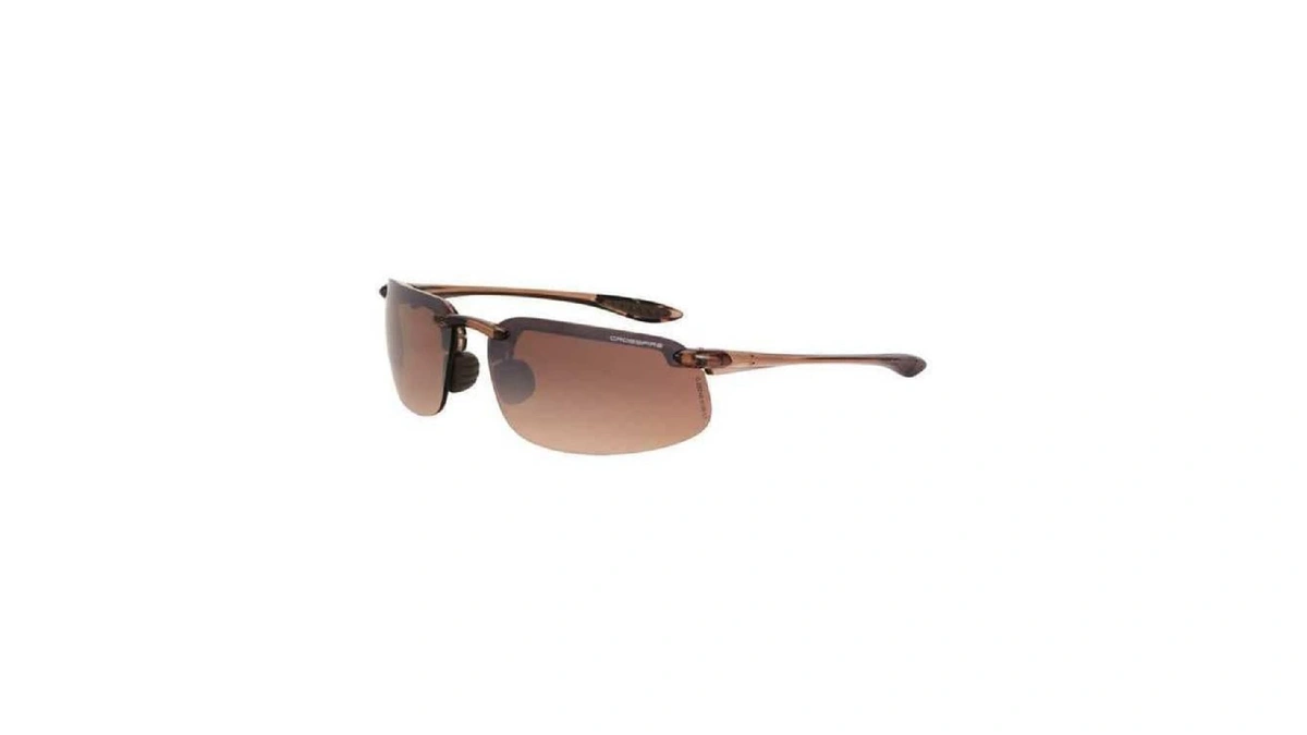 Crossfire 211125 Brown Safety Glasses, Scratch-resistant, Frameless, Adult