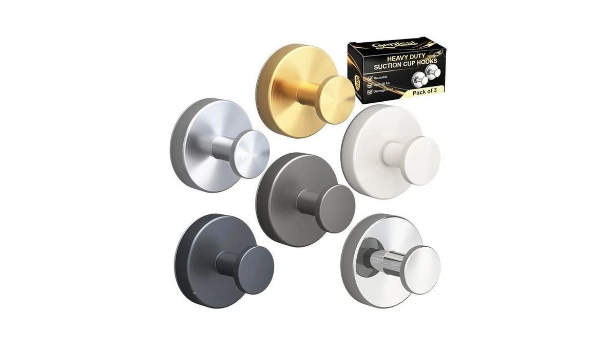 Genfest 15 Lbs Suction Cup Hooks, Towel Holder For Shower