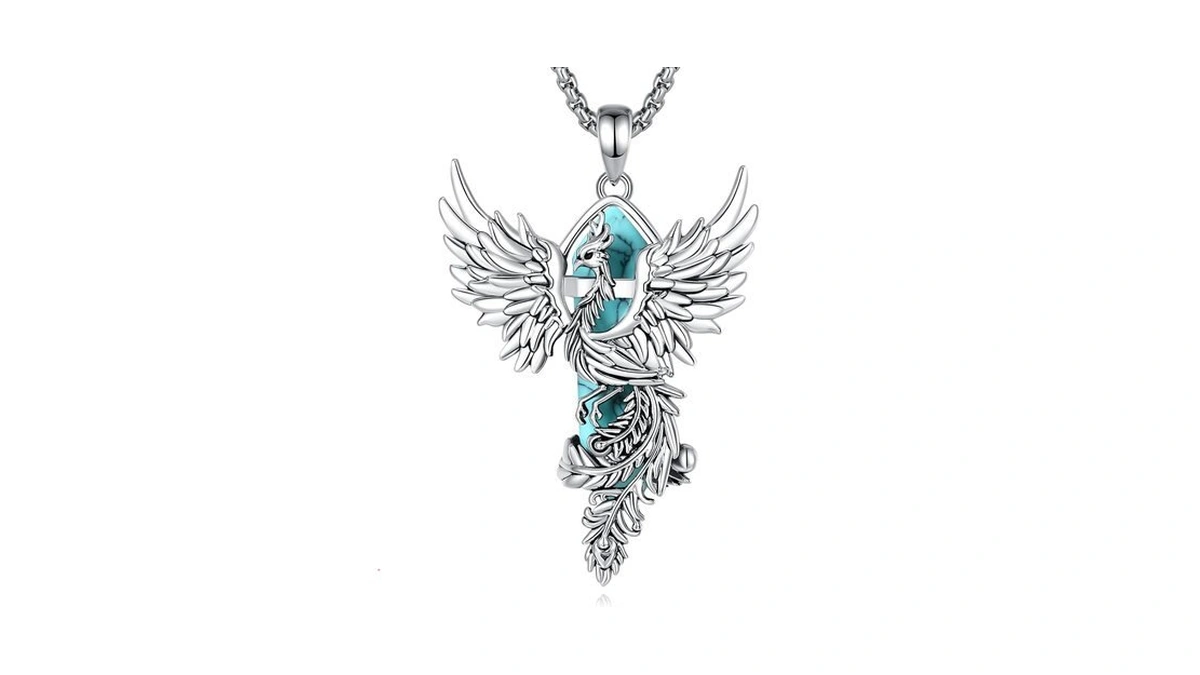 Vito Turquoise Phoenix Pendant Necklace Jewelry For Women Men