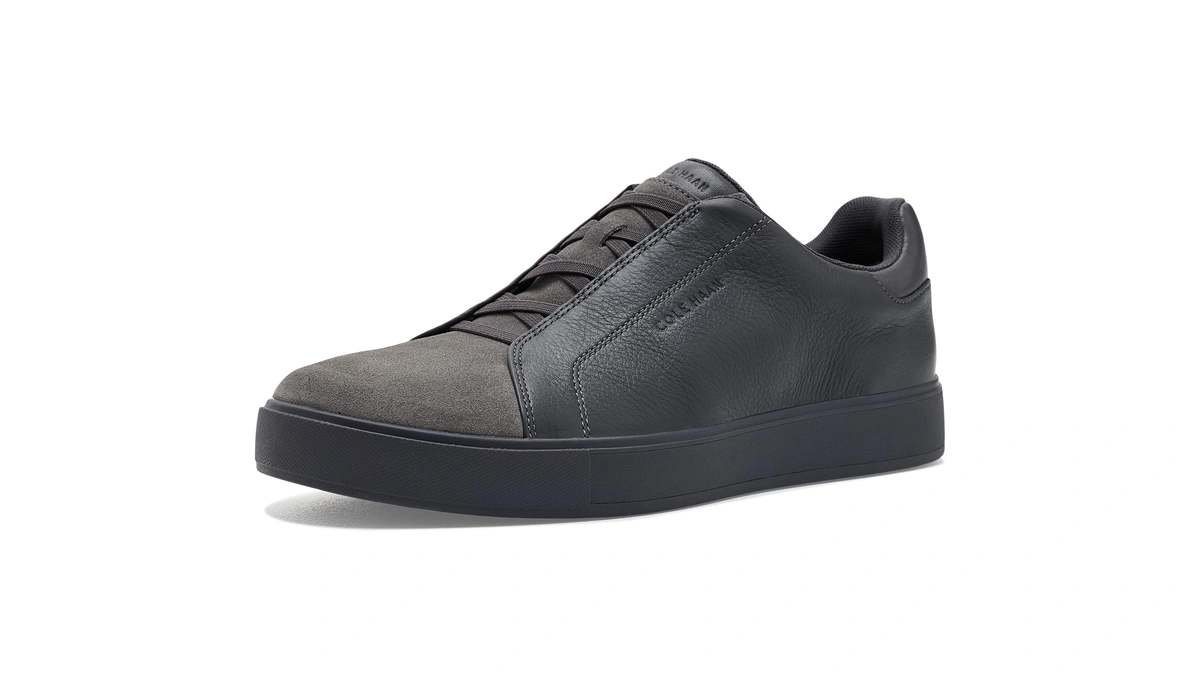 Cole Haan Men's Grandpro Luxe Slip-on Sneaker, Gray Pinstripe Suede,