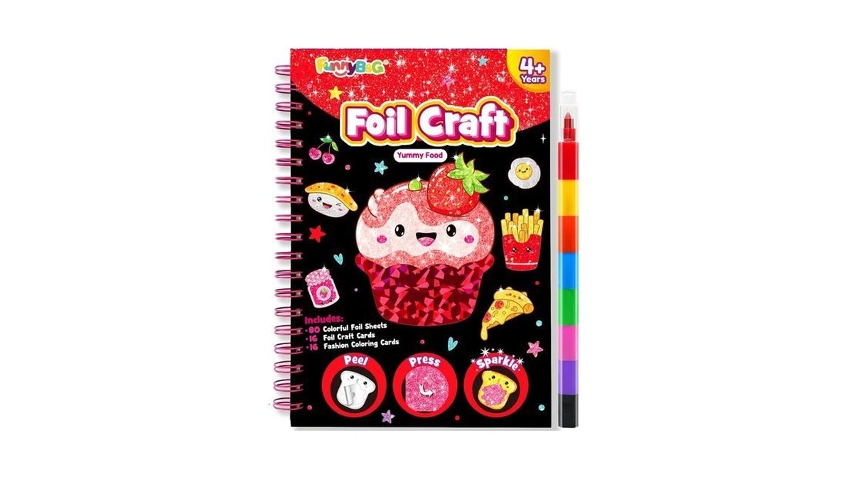 Funnyb&g Foil Art Craft Kit For Kids, Sparkly Birthday Gift