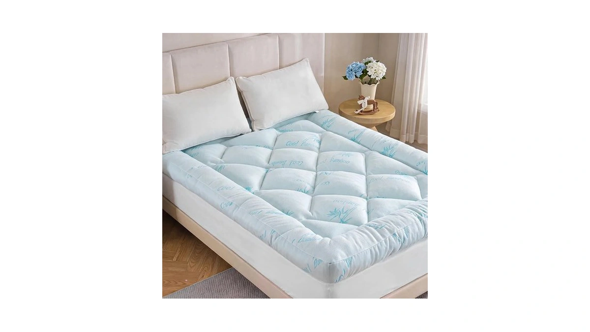 Downcool 5 Inch Cooling Queen Mattress Topper, Bamboo Viscose Air
