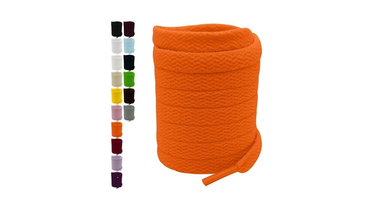 Anpurzii 47 Inch Orange Flat Shoe Laces For Sneakers, Shoelaces