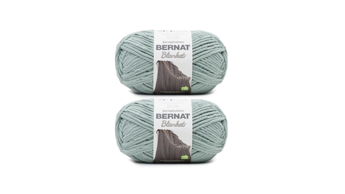 Bernat Blanket Yarn Super Bulky Soft Chenille Yarn Smoky Green