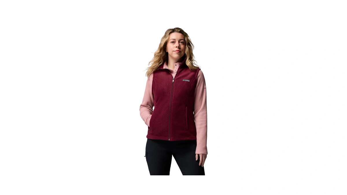 Columbia Womens Benton Springs Fleece Vest, Rich Wine, Medium