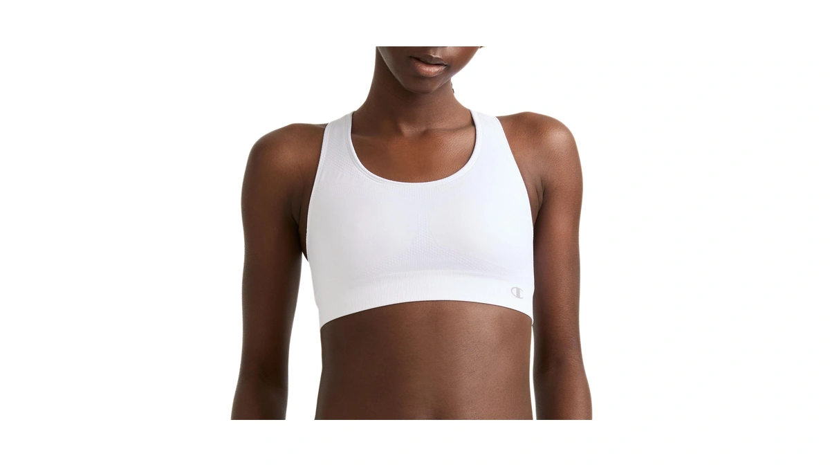 Champion Women's The Infinity Racerback Sports Bra, Moderate Support, Seamless,
