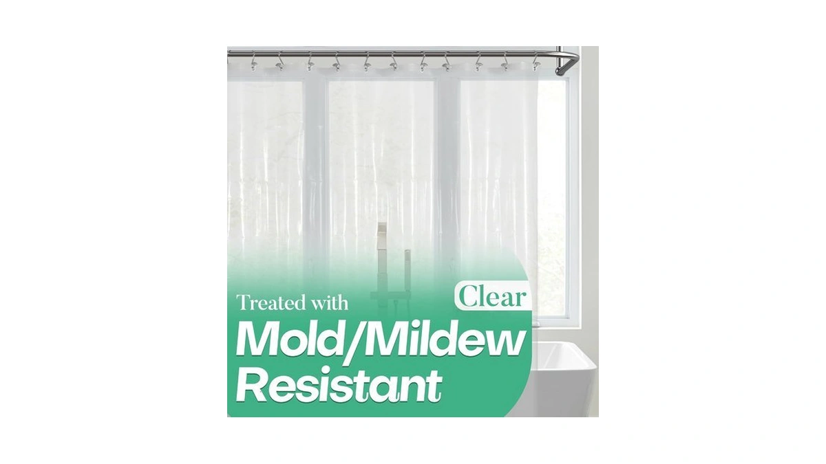 Mrs Awesome Clear Shower Curtain Liner With 3 Magnets, 72x72