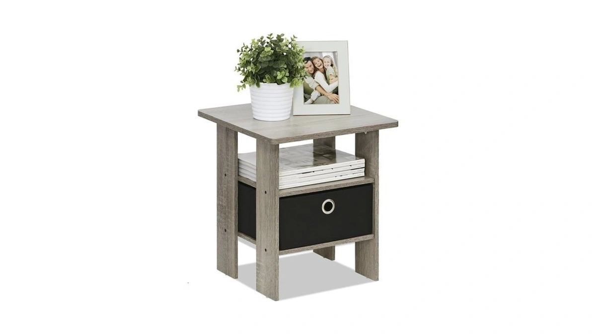 Furinno Andrey Square Side Table, End Table, Night Stand, French
