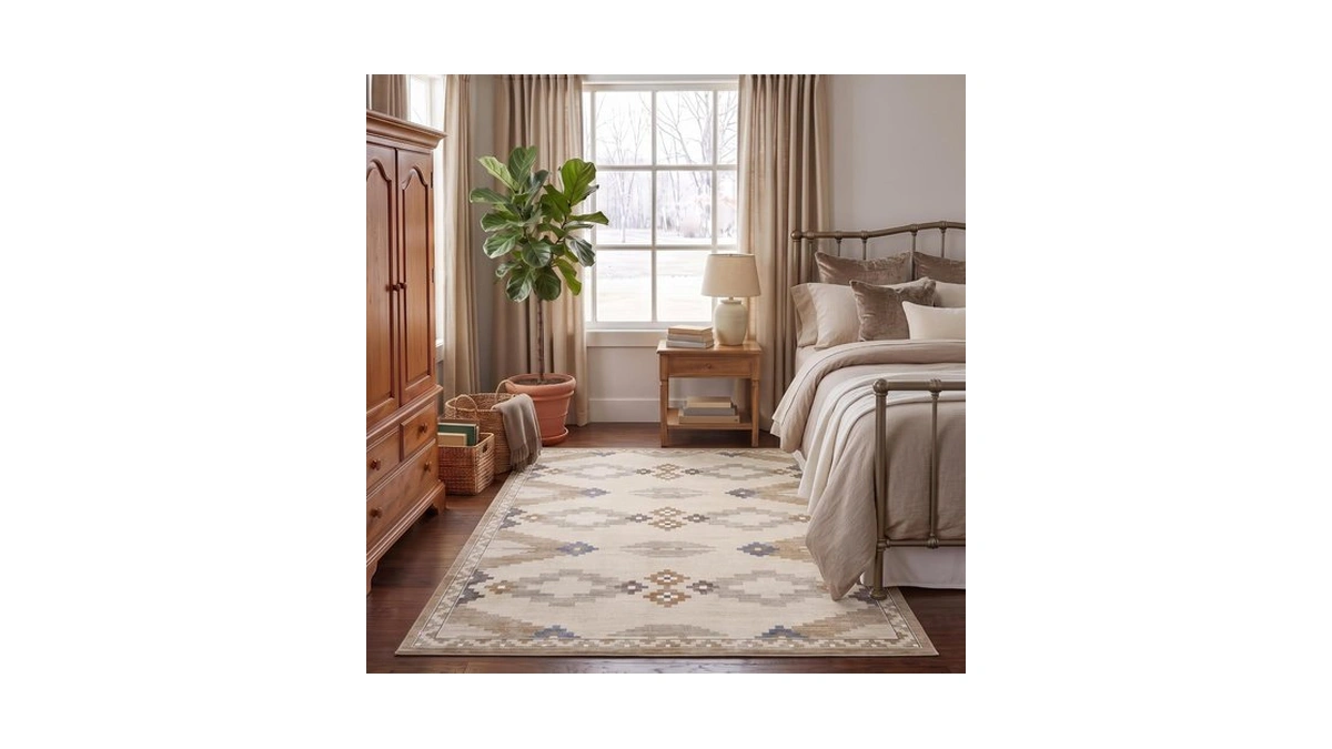 Garveehome Modern Geometric Bedroom Washable 4x6 Small Living Room Rugs