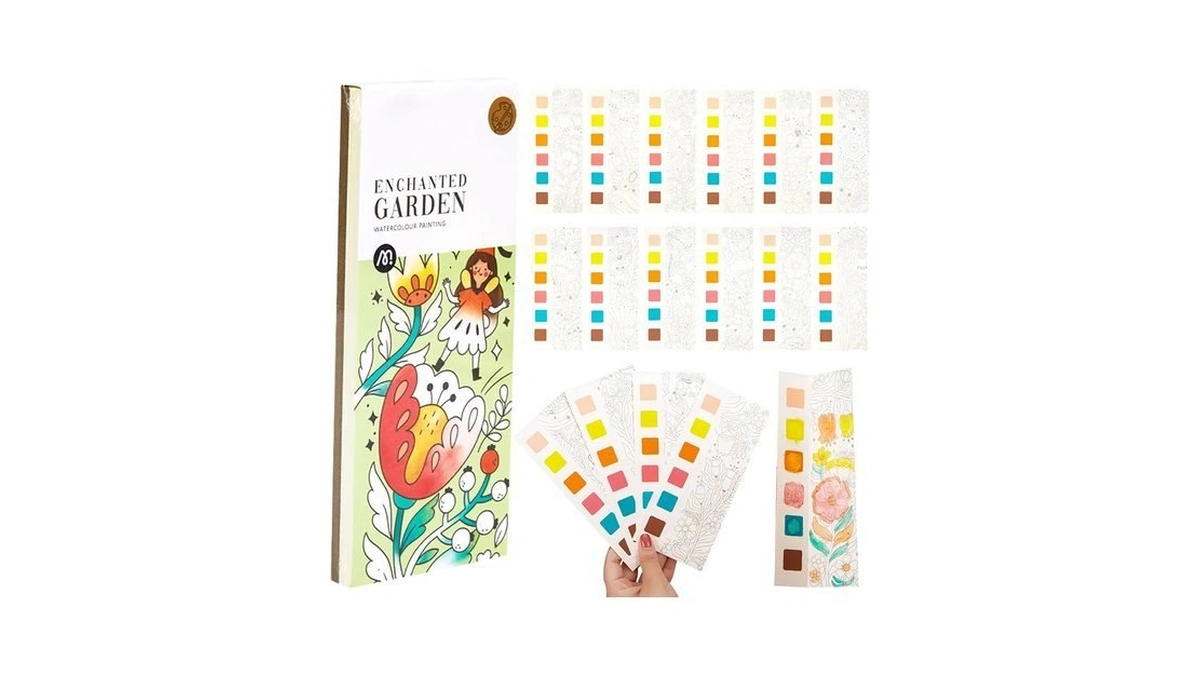 Pocket Watercolor Book Set, Watercolor Painting Book,watercolor Bookmarks For Kids,