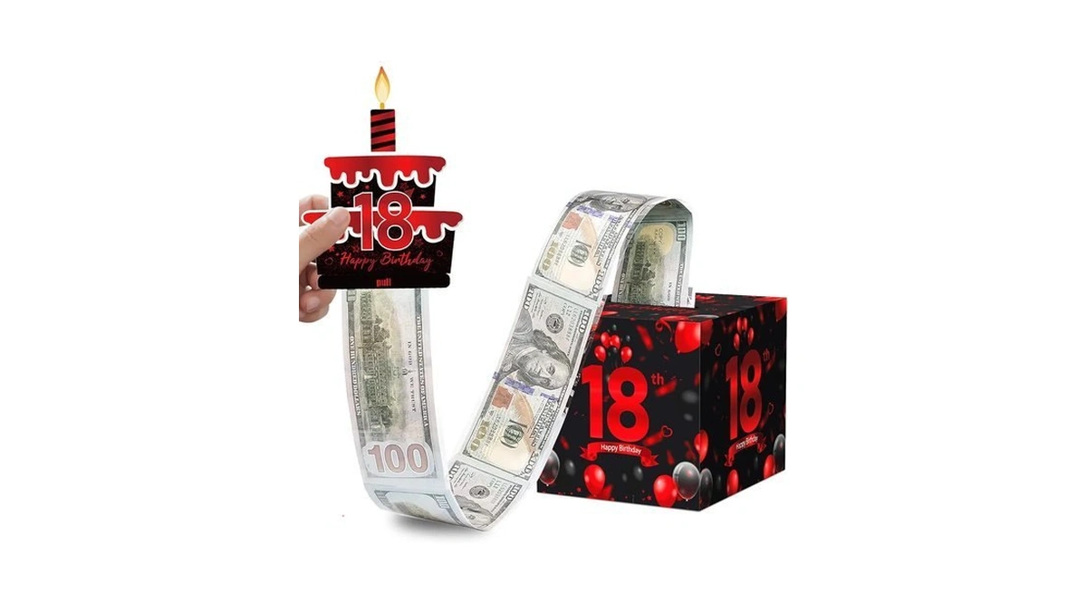 Aoyoo 18th Birthday Money Box - Surprise Pull Out Cash