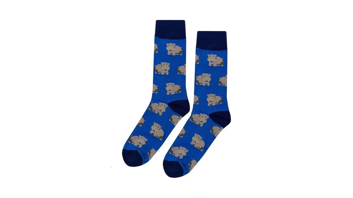 Sockfly Hippo Dress Socks Funny Novelty Crazy Fun Design Men