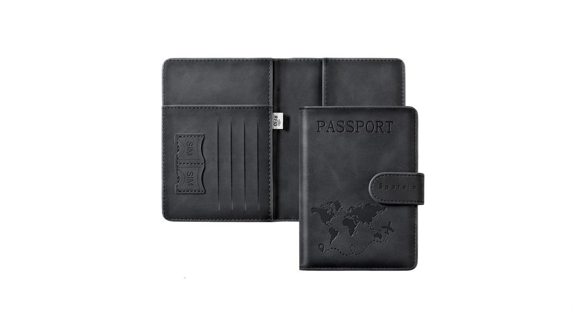 Spotelo Passport Holder For Travel, Rfid Blocking Synthetic Leather Card