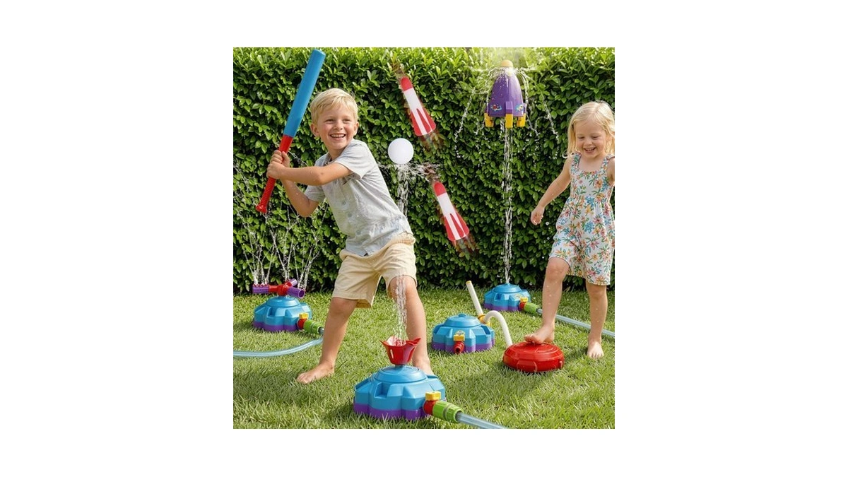 4-in-1 Water Sprinkler For Kids, Water Sprinkler Baseball Toy, Rocket