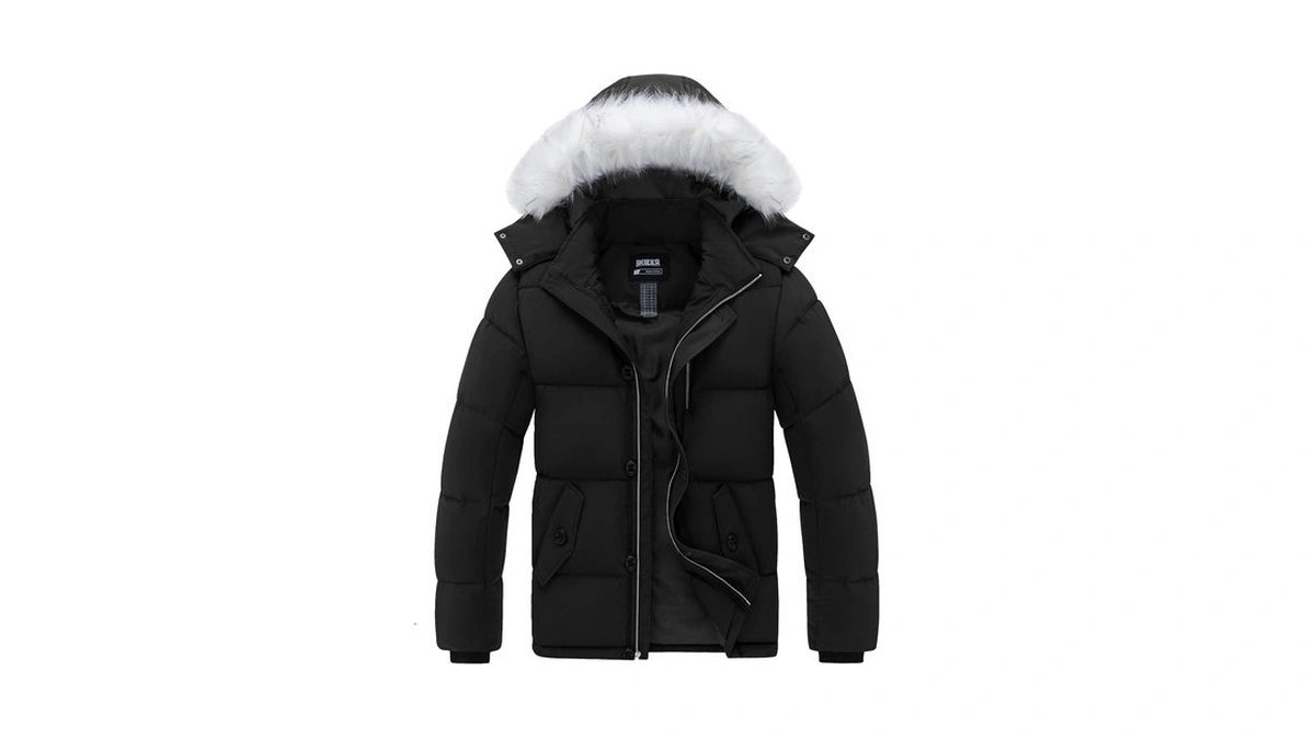 Skieer Men's Quilted Winter Coat Waterproof Skiing Puffer Jacket Hooded
