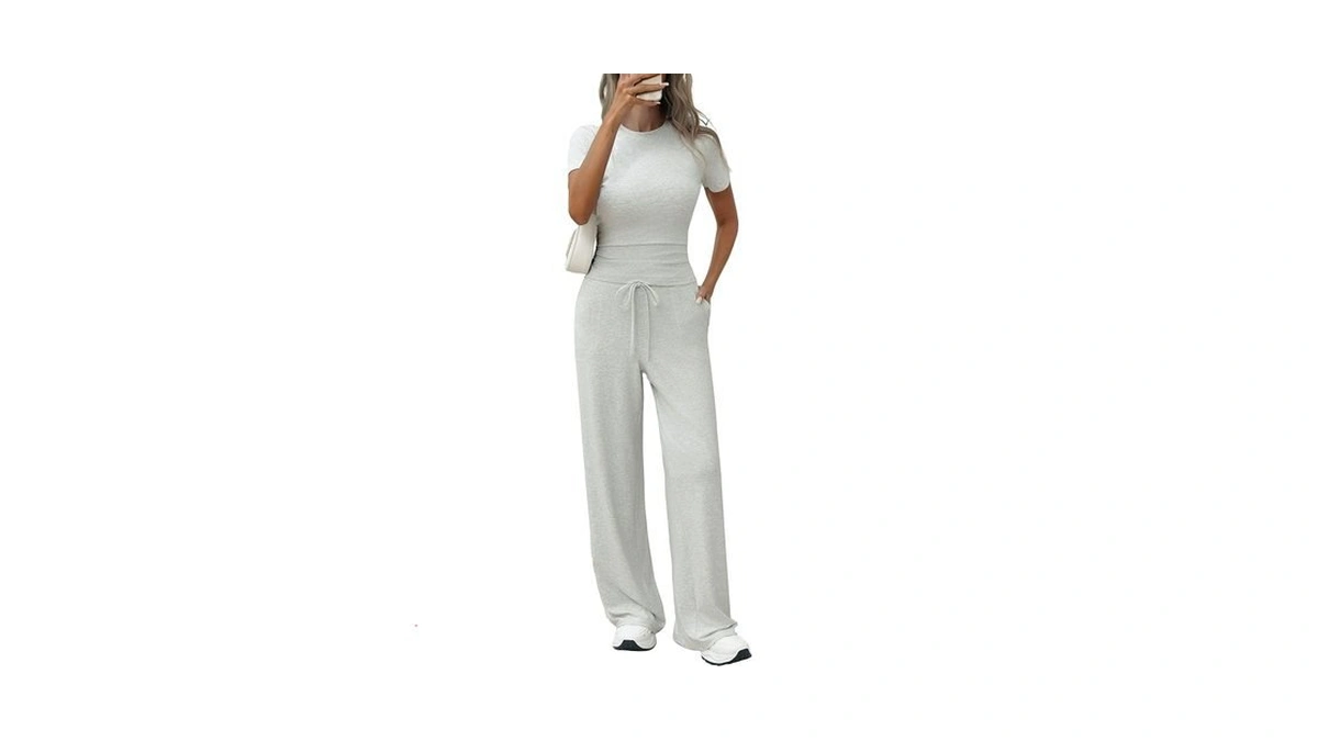 Flevita Womens 2 Pcs Pants Set Soft Lounge Sets 31"