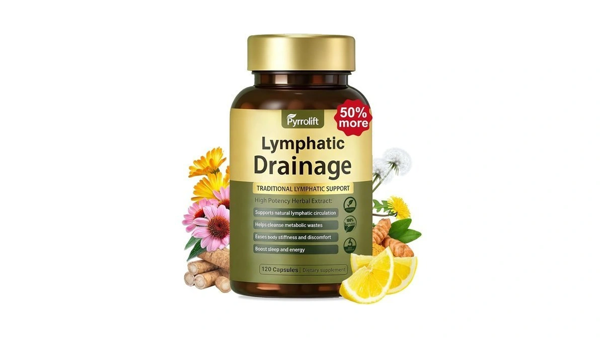 Lymphatic Drainage Capsules, 120 Counts Natural Herbal Formula For Immune