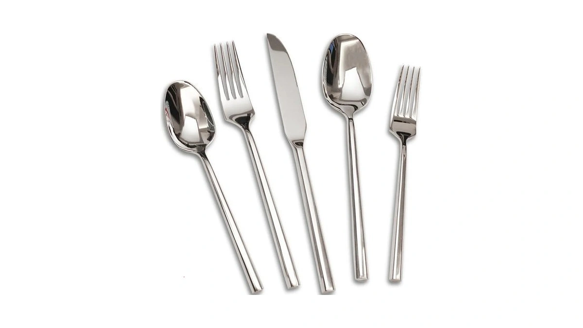 18/10 20-piece Silverware Set, Hexagonal Flatware Set Stainless Steel, Modern