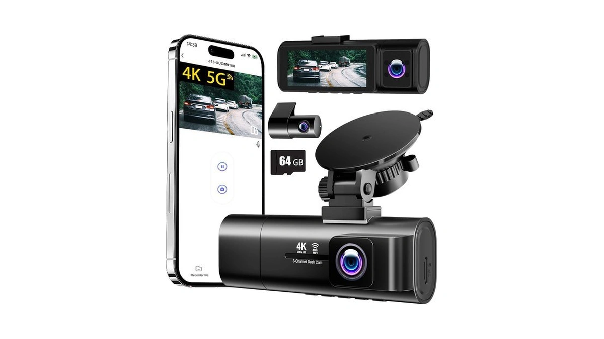4k Dash Cam Front And Rear Inside,3.16" Ips,3 Channel Dash