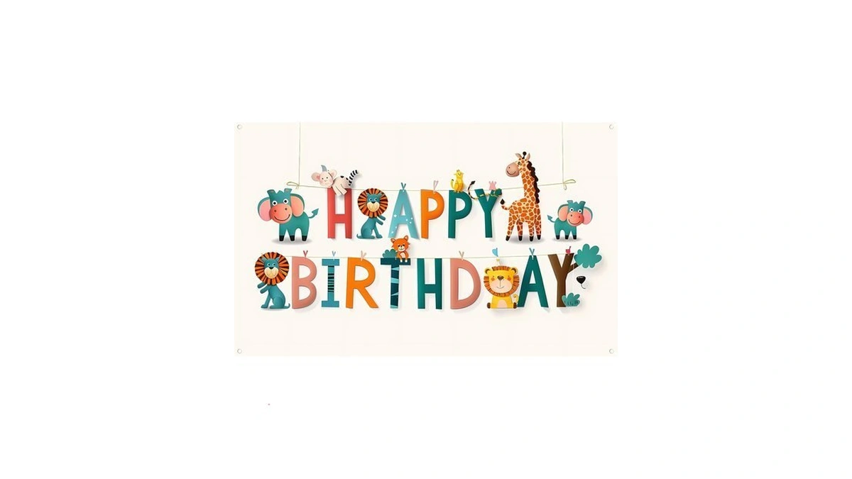 Nuxovilar Safari Birthday Banner 43x70.86" Polyester