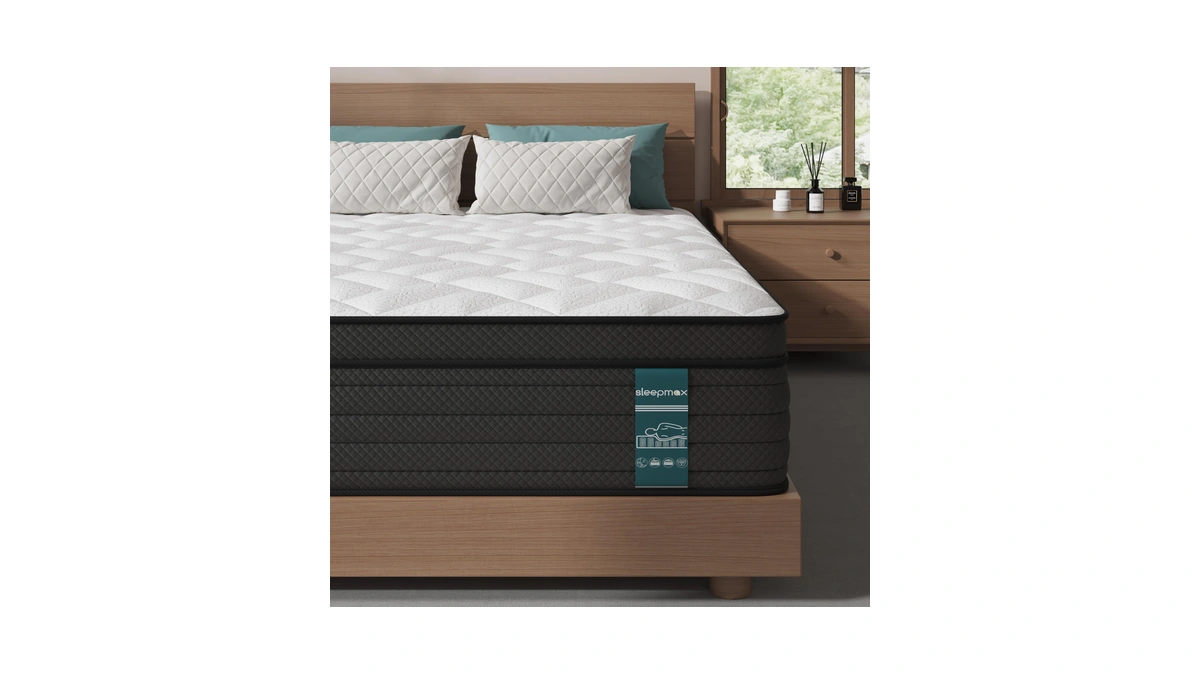 Sleepmax Extra Firm Queen Mattress 12 Inch, Hybrid Mattress Pain