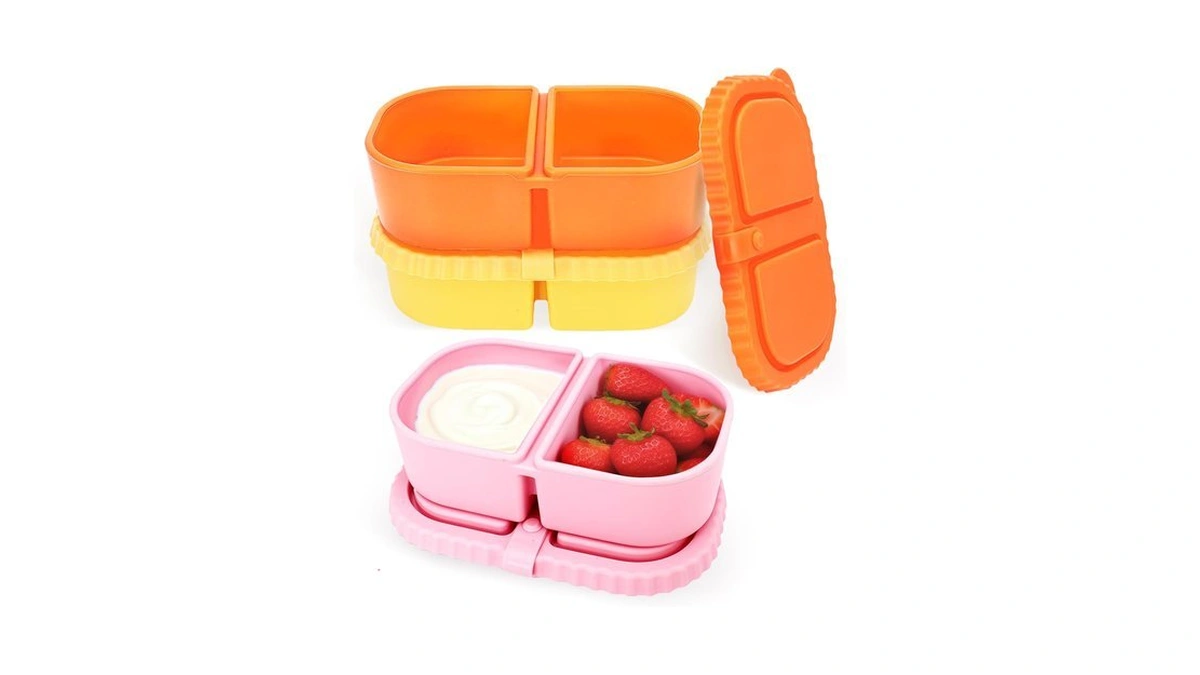 Estedro 3 Pcs Reusable Silicone Snack Containers With Lids 2