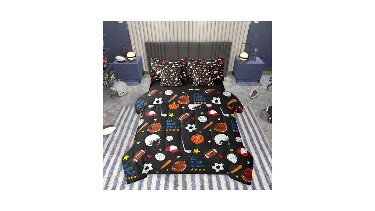 Feelyou Sports Comforter Set Twin Size Kids Boys Girls 7