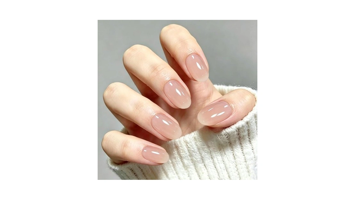 Helivive Press On Nails, Short Oval, 32pcs 16 Sizes Glossy
