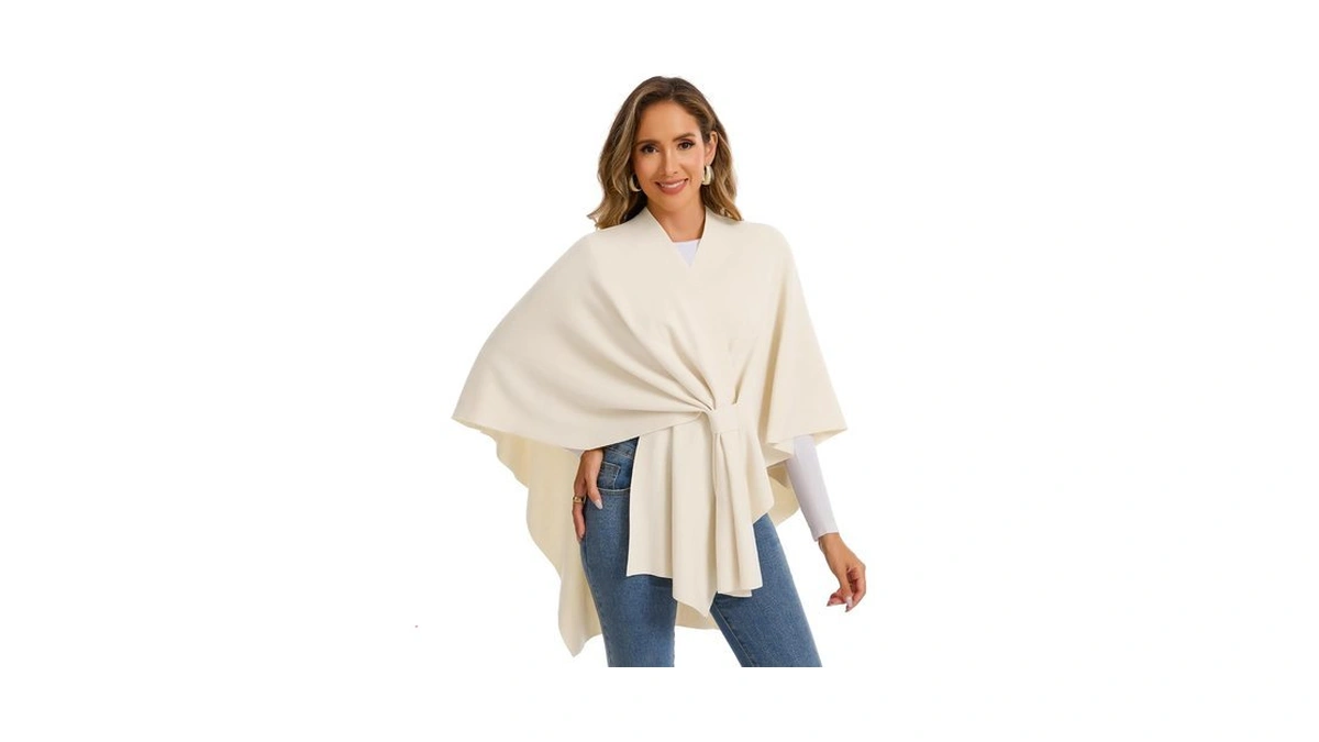 Htkeoae Women's Shawl Wraps Open Front Cashmere Blend Travel Wrap