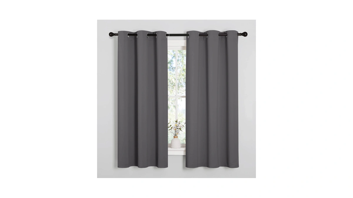 Nicetown Grey Blackout Curtains For Bedroom 42" Wide X 63"