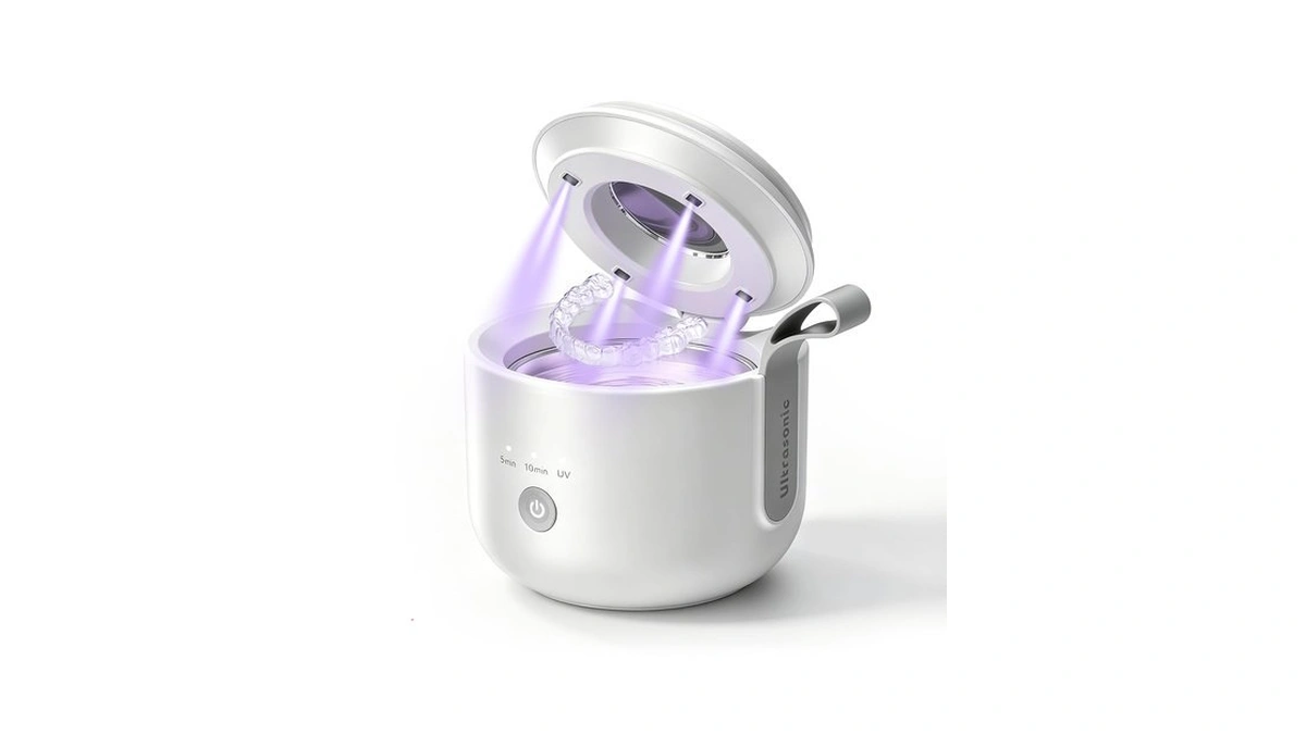 Kunphy Ultrasonic Retainer Cleaner Machine, 48khz Dental Cleaning Pod