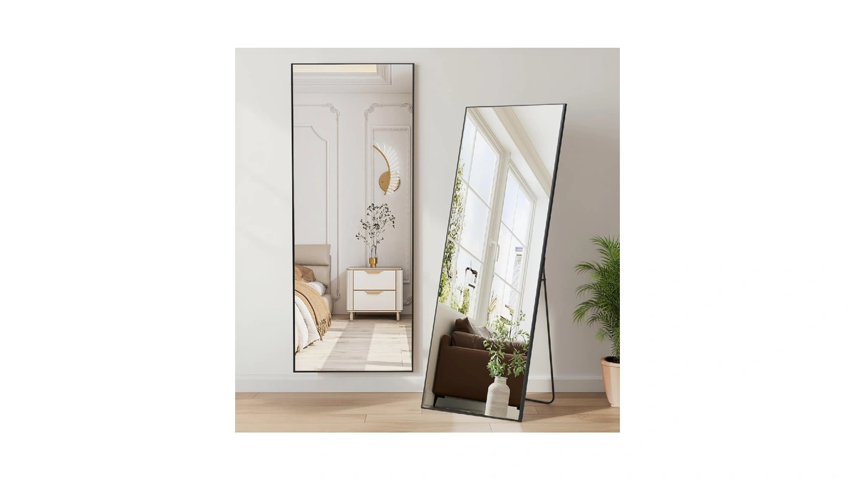 Dumos 56"x21" Full Length Mirror, Full Body Mirror, Black