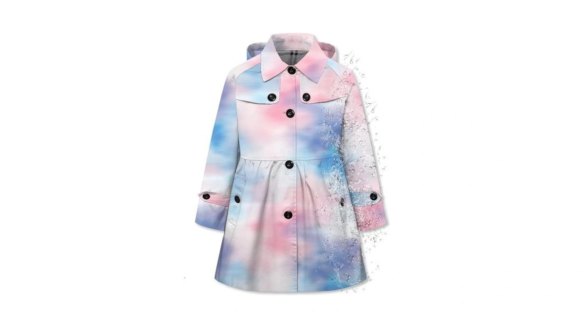 Girl's Hooded Rain Jackets Waterproof Trench Coat ,wapiblgr 2,13-14y