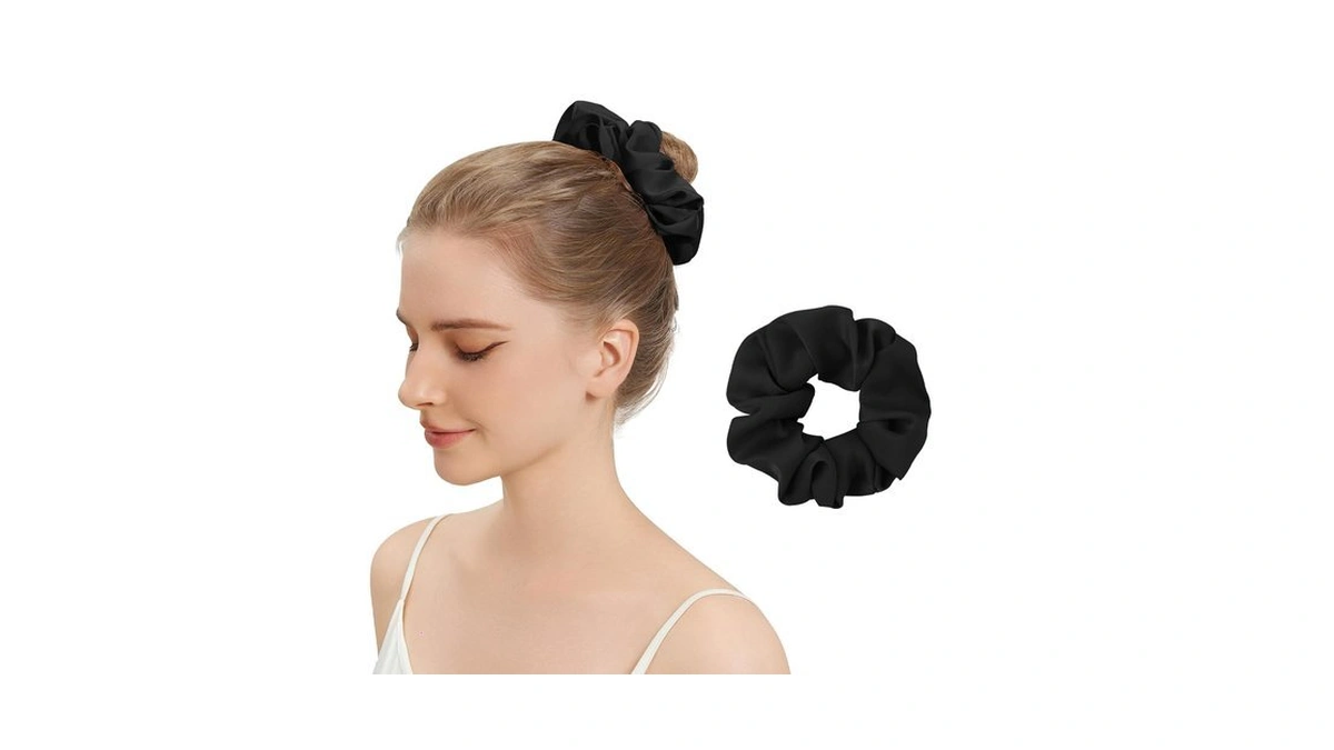 Silk Hair Scrunchies For Women, 100% Mulberry Silk Hair Ties,