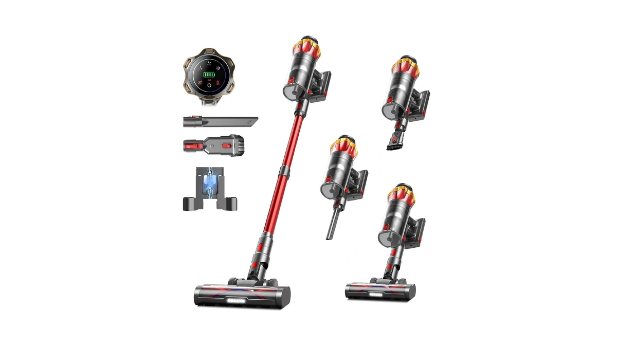 Cordless Vacuum Cleaner, 650w/55kpa 70mins Vacuum Cleaners For Home, Self-standing