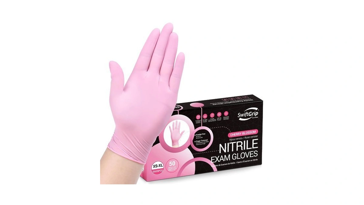 Swiftgrip Nitrile Disposable Gloves - Medical Exam Gloves, Latex Free,