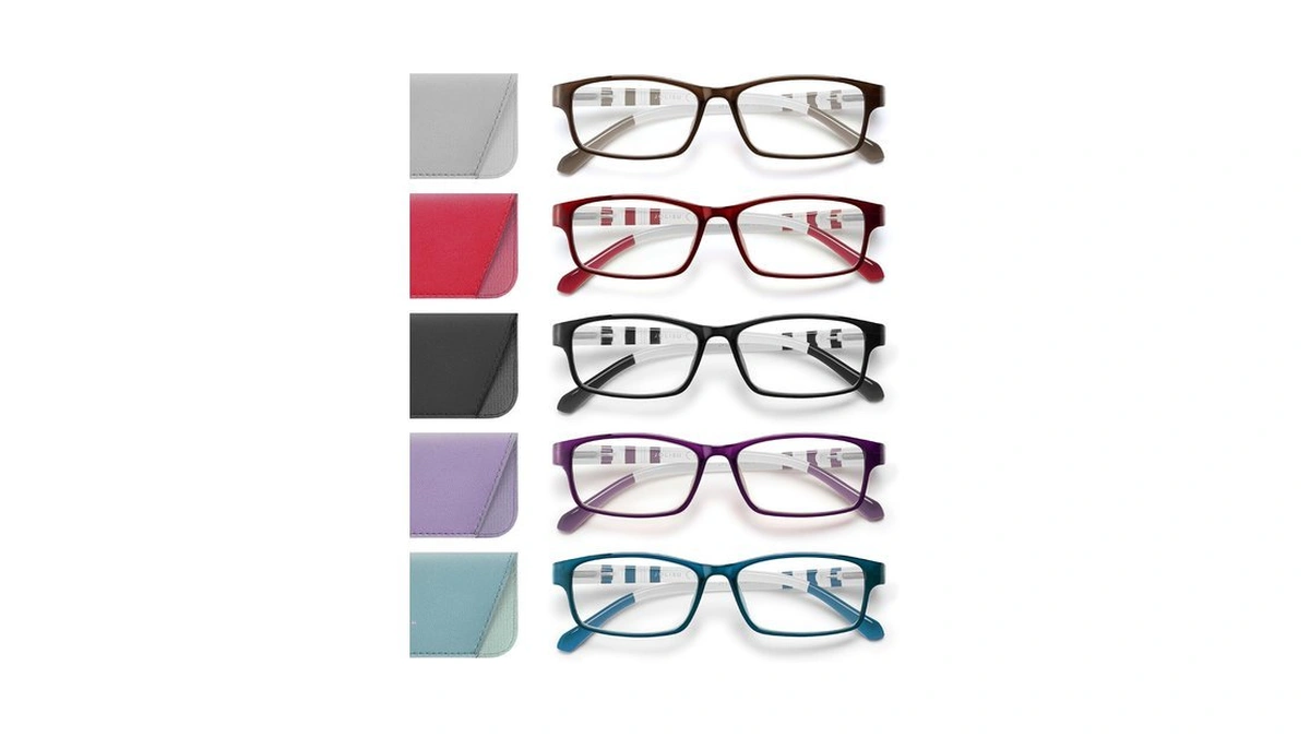 Jolisu 5-pack Reading Glasses For Women Men Small Face, 0.5,