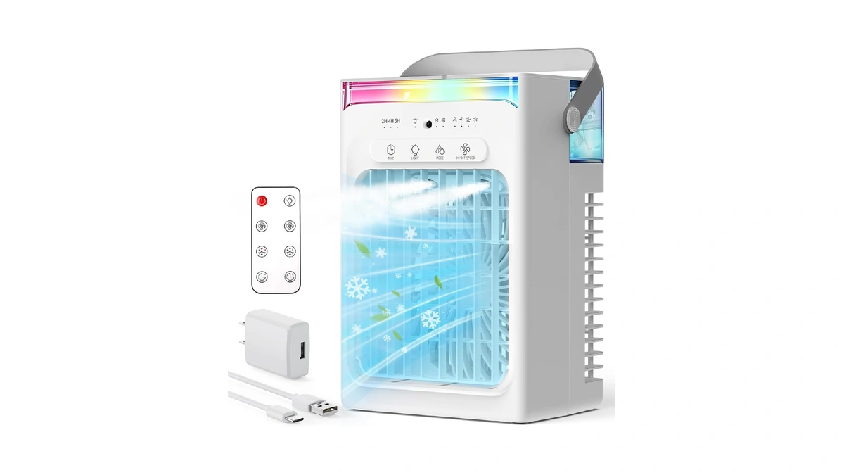 2026 Upgrade 4-in-1 Portable Air Conditioner, Mini Evaporative Cooler