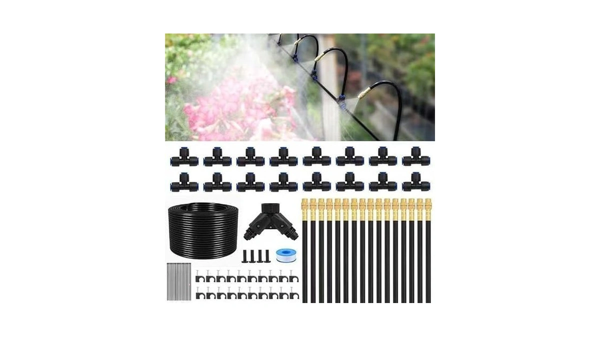 Delinlin Drip Irrigation System Kit 120ft Garden Watering Misting System