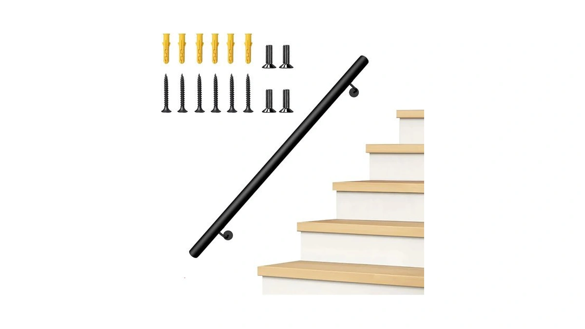 Rectoo 4ft Handrails For Indoor Stairs, Aluminum Stair Railing With