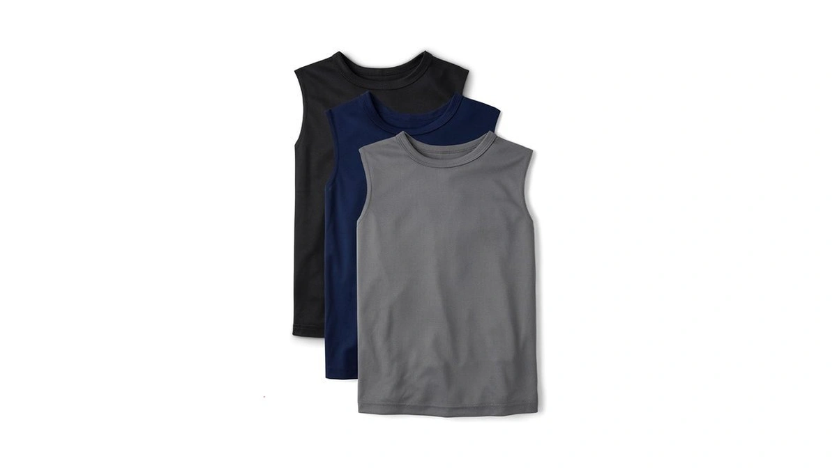 The Children's Place,boys,sleeveless Quick Dry Mesh Muscle Tank Tops,black/navy/gray,medium