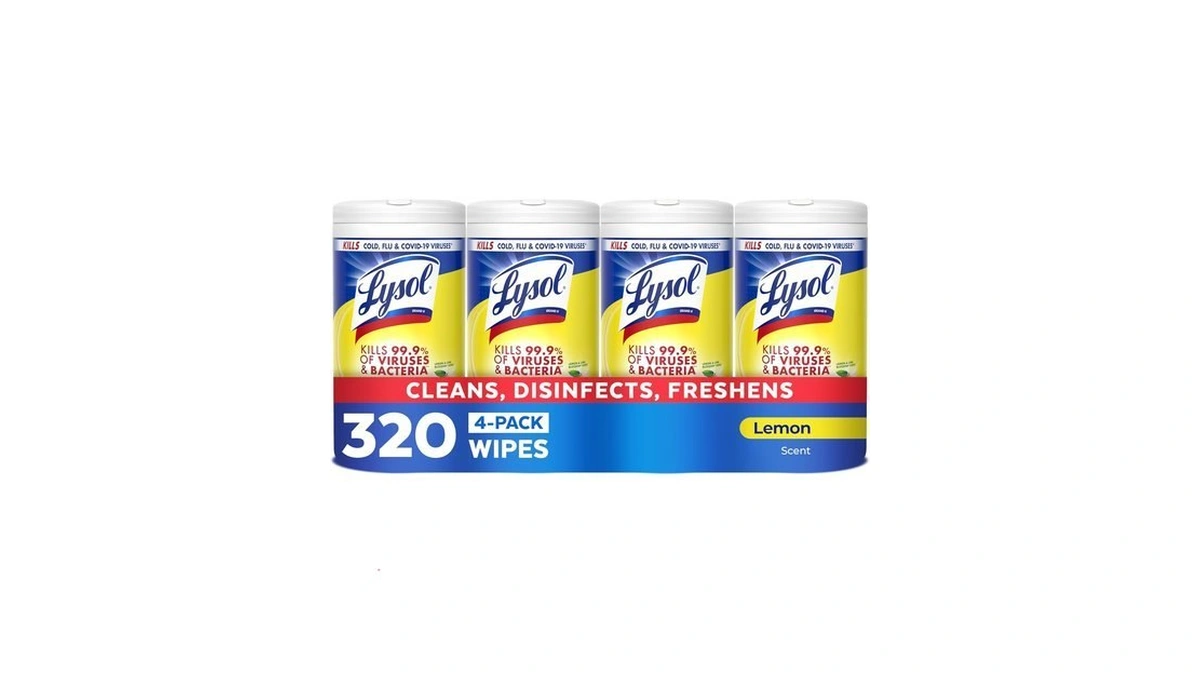 Lysol Disinfecting Wipes, Multi-surface Cleaner, Lemon, 80 Ct. (4 Pack)