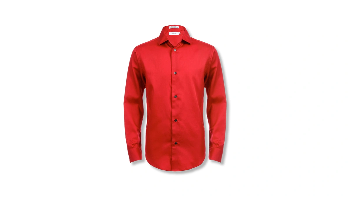 Calvin Klein Boys Long Sleeve Sateen Dress Sh...