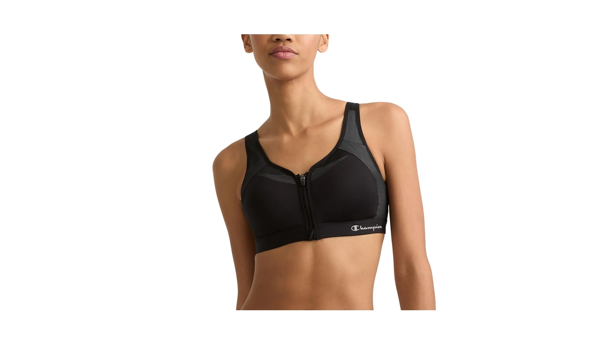 Champion Women's Sports Bra, Motion Control Front-zip, High-impact Maximum Support,
