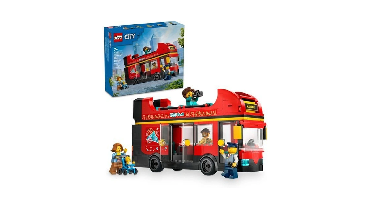 Lego City Red Double-decker Sightseeing Bus Toy Vehicle Set, Birthday