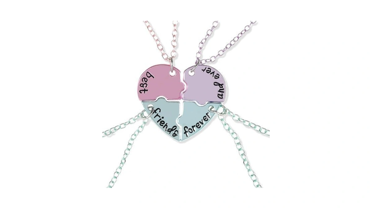 Javarnv Friendship Necklace Bff Necklace For 2/3/4 Best Friend Love