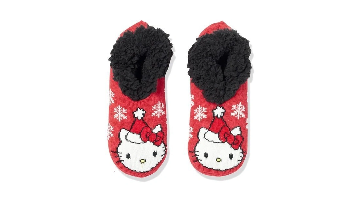 Hello Kitty Women's Teddy Fur Slipper Socks
