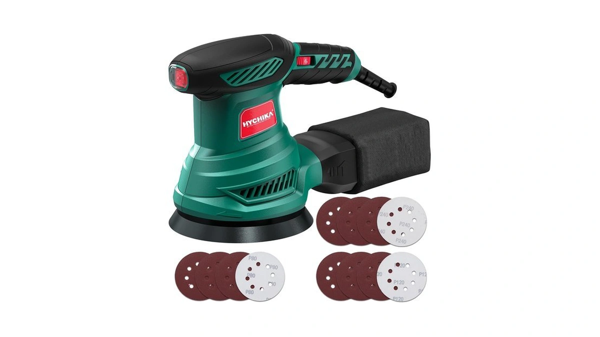 Hychika 5-inch Orbital Sander With Upgraded Vacuum Dust Collector, 300w