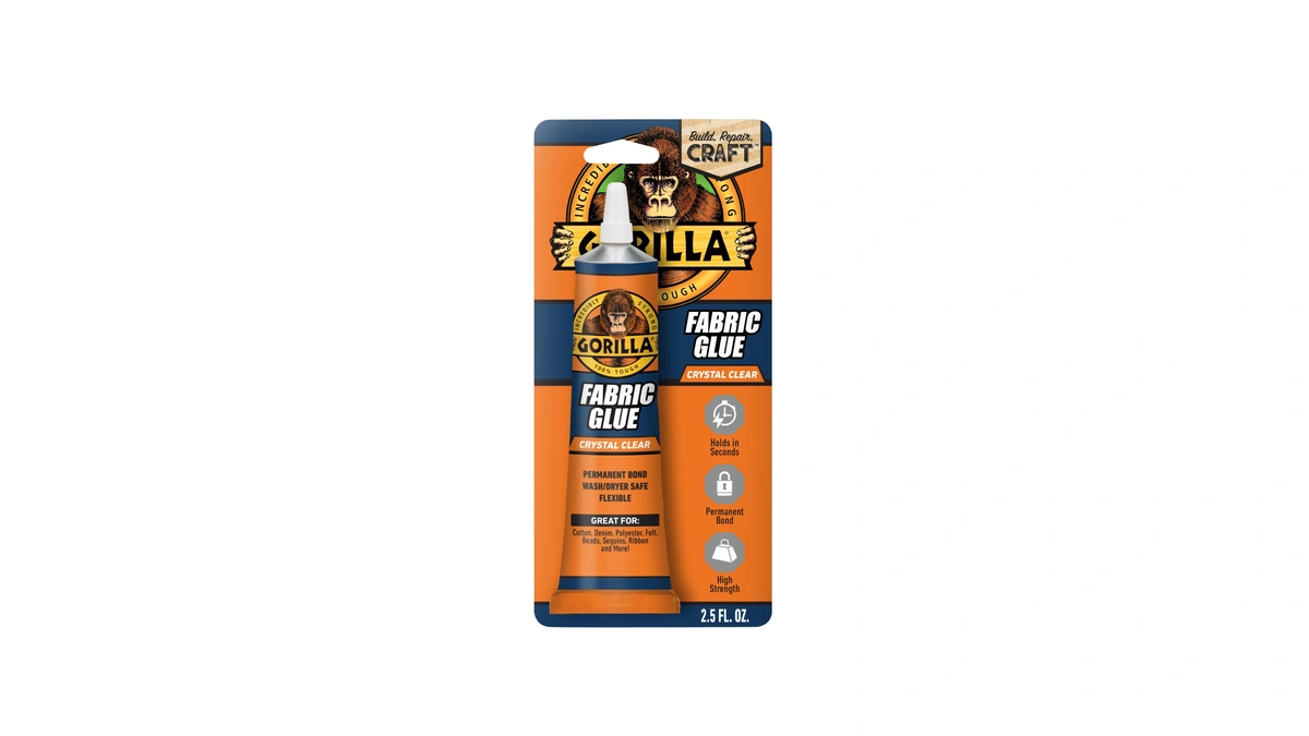 Gorilla Waterproof Fabric Glue, 2.5 Oz Tube, Clear
