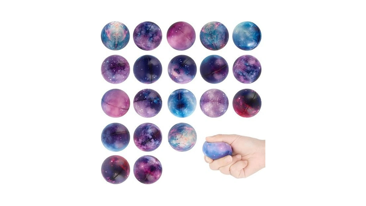 Hxezoc 20 Pieces Galaxy Stress Ball Cute Galaxy Squeeze Anxiety